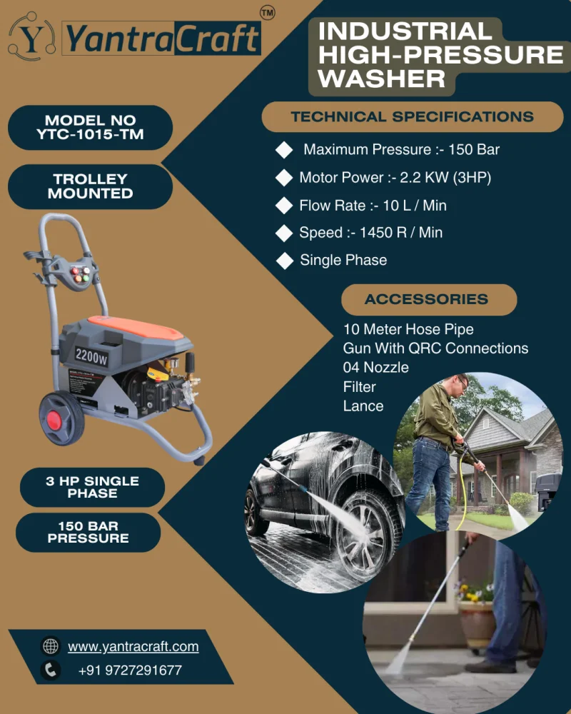 YantraCraft 150 bar portable pressure washer front view