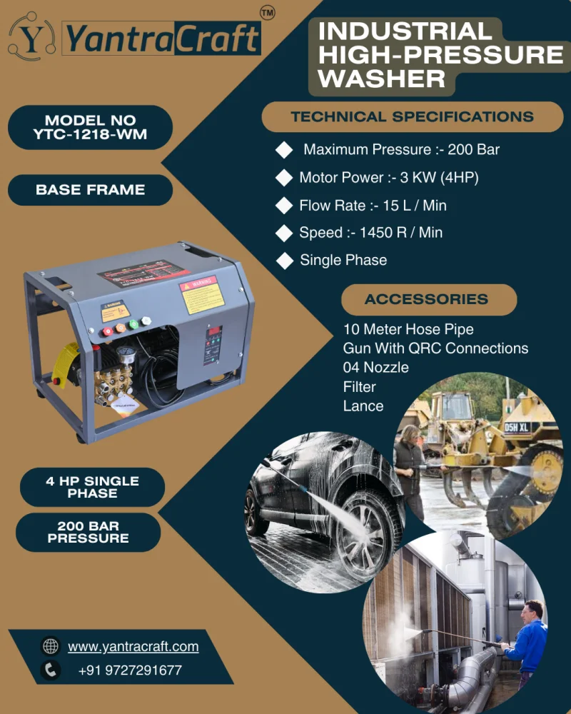 YantraCraft 150 bar portable pressure washer front view