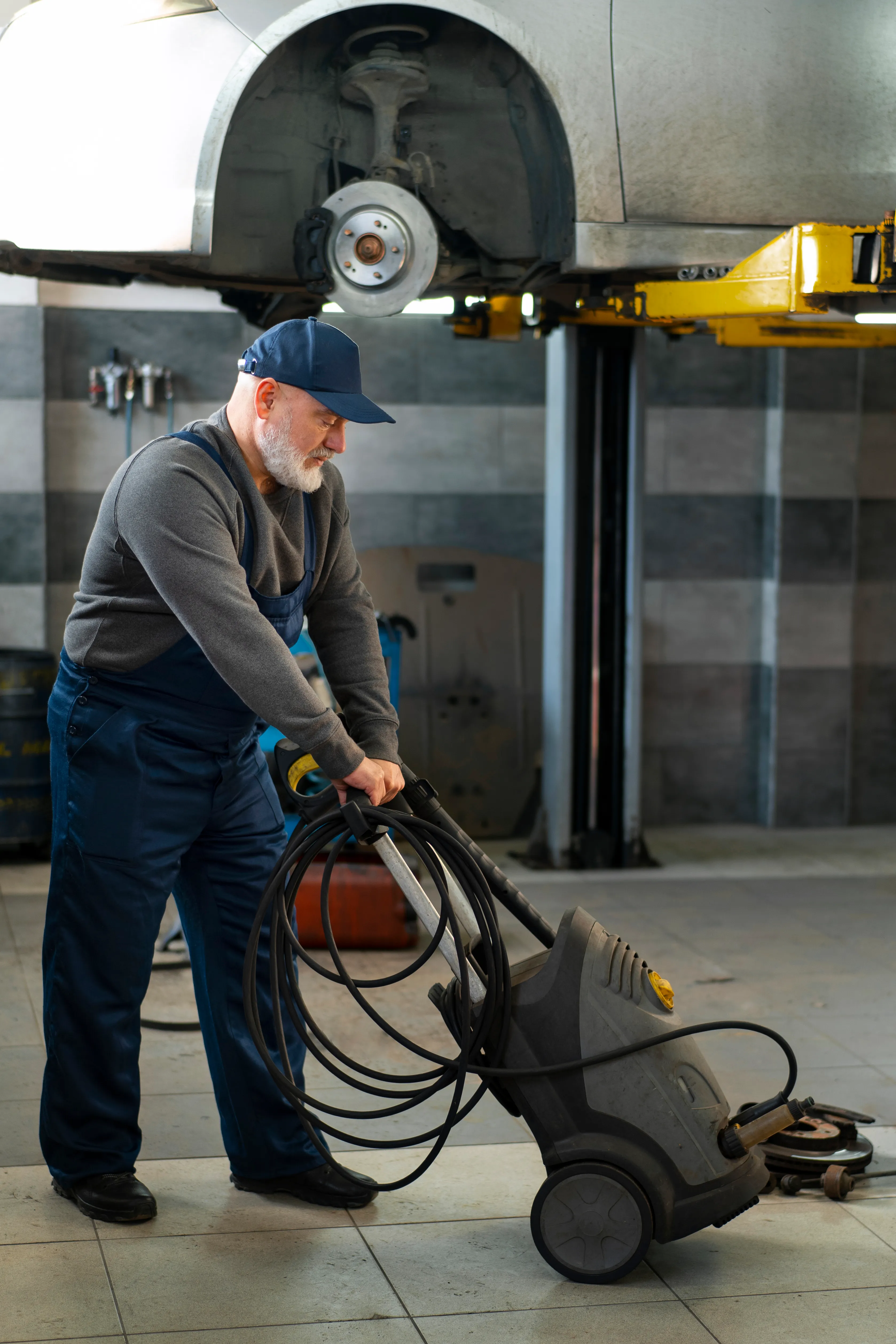 Worker at machine